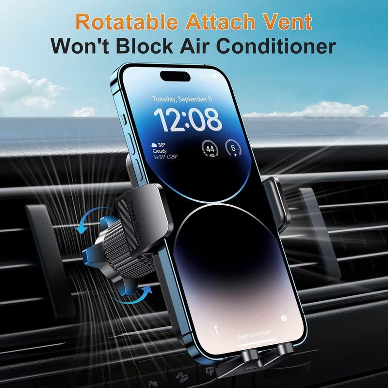 DOLYOFG Car Phone Holder Vent [Thick Cases Friendly] Phone Mount for Car Air Vent 360° Rotate Hands Free Cell Phone Holder for Car Automobile Cradle for All iPhone Android Smartphone - Image 3
